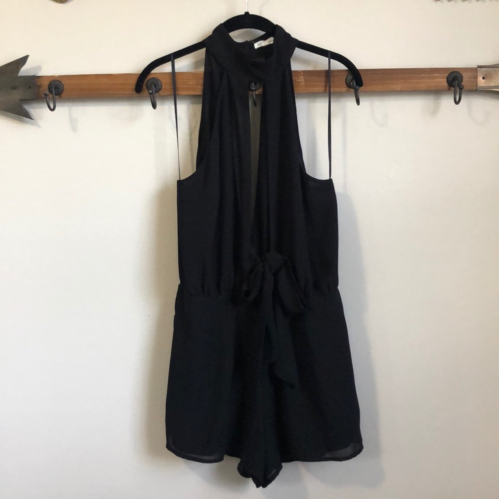 Black high neck romper